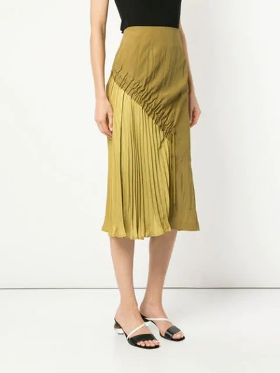 Shop Muller Of Yoshiokubo Side Pleats Skirt In Green