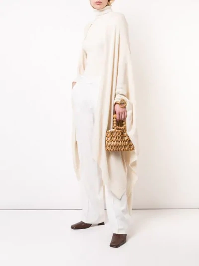 Shop The Row Long Draped Cardigan In Neutrals