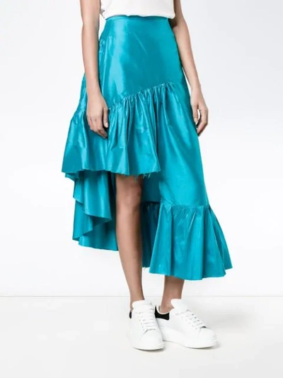 Shop Marques' Almeida Tiered Asymmetric Skirt In Blue