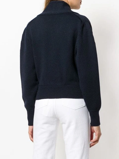 A_PLAN_APPLICATION CROPPED V-NECK SWEATER - 蓝色