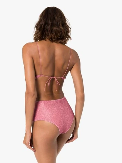 Shop Oseree Lumière High-rise Bikini Set In Pink