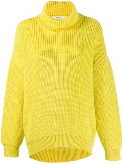 Shop Givenchy Roll Neck Sweater In Yellow