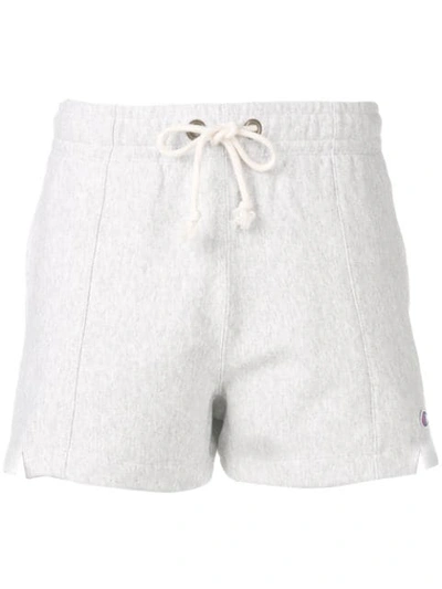 Shop Champion Embroidered Logo Track Shorts In Grey