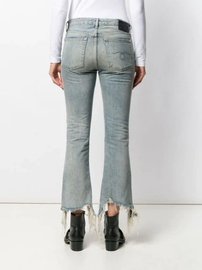 Shop R13 Distressed Kick Flared Jeans In Blue