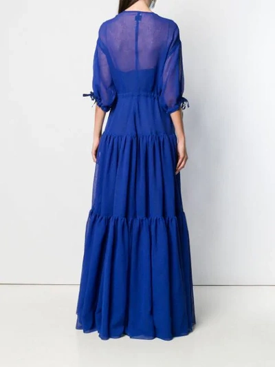 Shop Maison Rabih Kayrouz Lightweight Long Dress In Blue