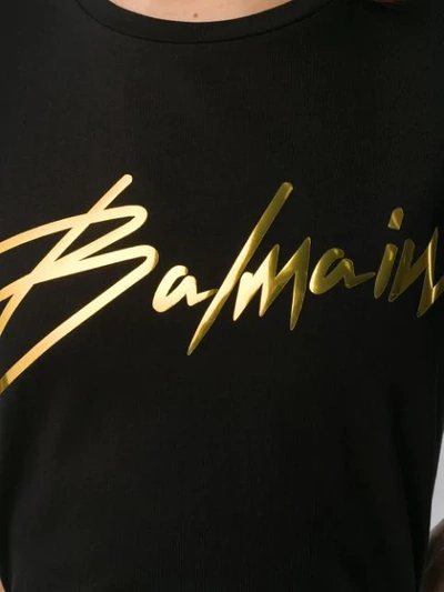 Shop Balmain Signature Logo T In Black
