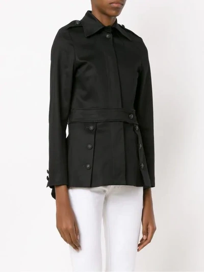 Shop Andrea Bogosian Button Detail Coat In Black