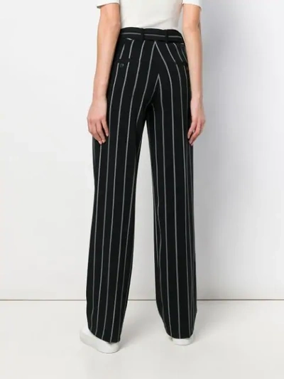 Shop Cambio Striped Tailored Trousers In Black