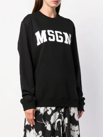 Shop Msgm Logo Patch Sweater In Black