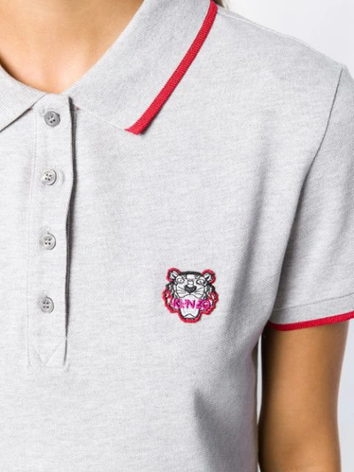 Shop Kenzo Tiger Polo Shirt - Grey