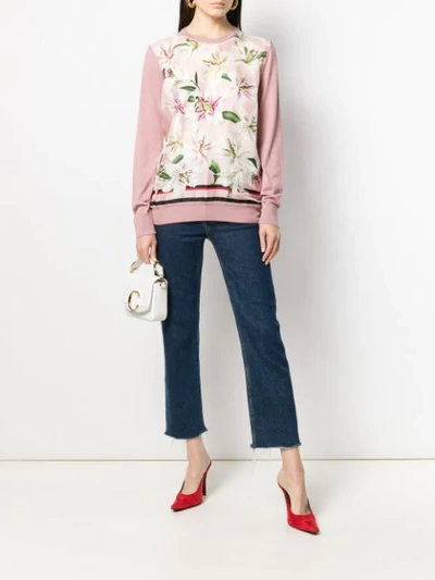 Shop Dolce & Gabbana Lily Print Jumper In Pink