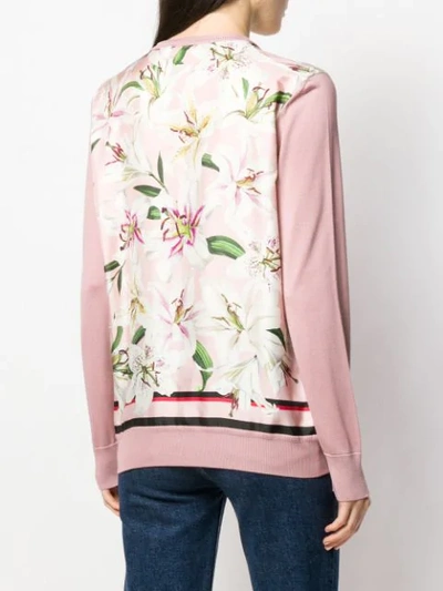 Shop Dolce & Gabbana Lily Print Jumper In Pink