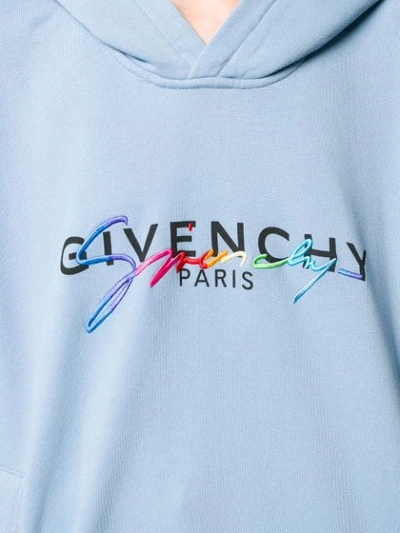 GIVENCHY LOGO连帽衫 - 蓝色