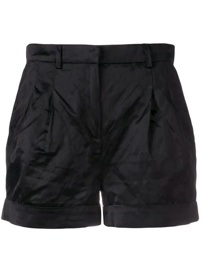 Shop Philosophy Di Lorenzo Serafini Satin Shorts In Black