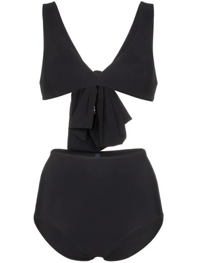 Shop Araks Rosemund Mallory Big Bow Triangle Bikini In Black