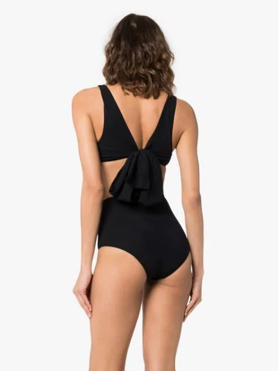 Shop Araks Rosemund Mallory Big Bow Triangle Bikini In Black
