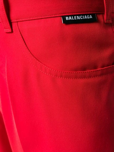 Shop Balenciaga Fluid 5 Pockets Trousers - Red