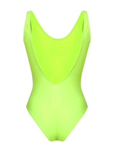 Shop Msgm One-piece Swimsuit In Yellow