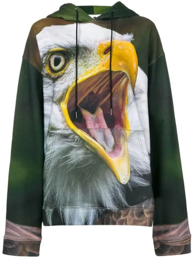 Shop R13 Eagle Print Hoodie In Green