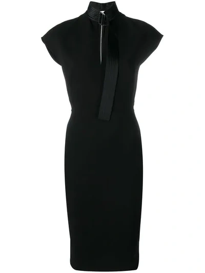 Shop Victoria Beckham Slash Front Dress In Black