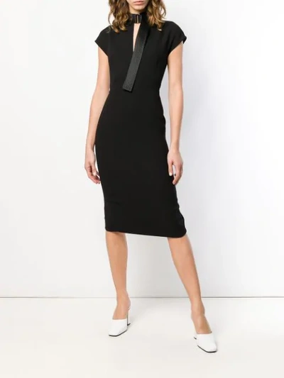 Shop Victoria Beckham Slash Front Dress In Black