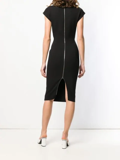 Shop Victoria Beckham Slash Front Dress In Black