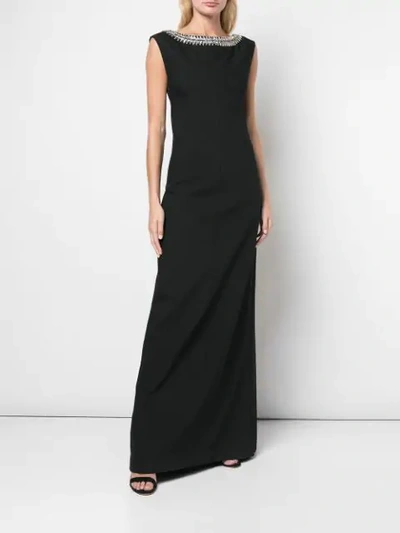 Shop Carolina Herrera Verziertes Abendkleid In Black