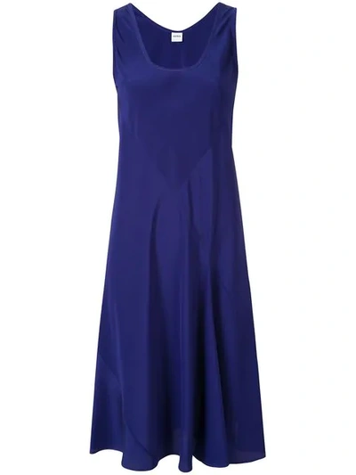 Shop Aspesi Midi Flared Dress In Blue