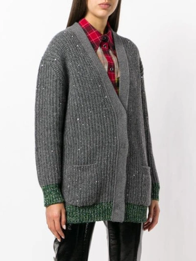 Shop N°21 Nº21 Chunky Knit Cardigan - Grey