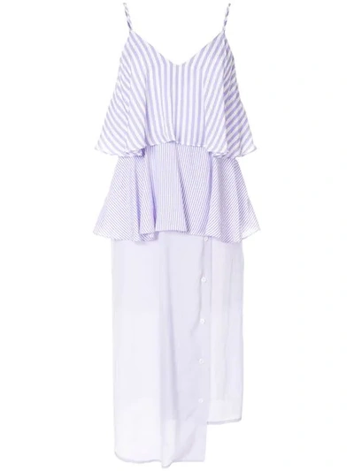 Shop Goen J Striped Tiered Dress In White