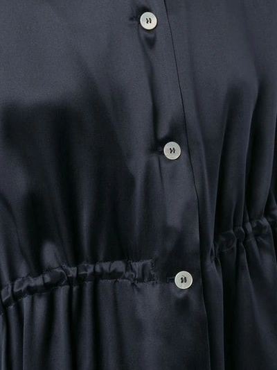 Shop Mansur Gavriel Silk Drawstring Coat In Blue