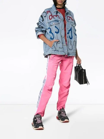 Shop Martine Rose Speed Logo Track Pants In Pink