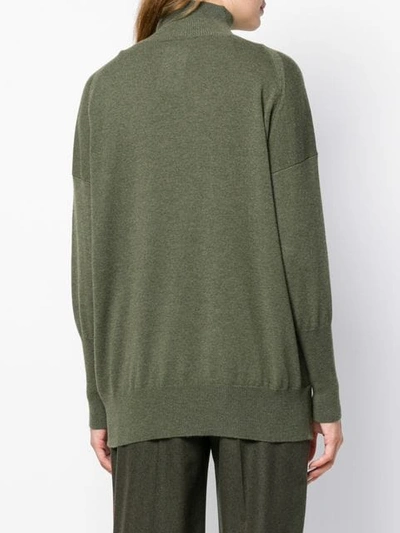 Shop Agnona Roll Neck Sweater In Green