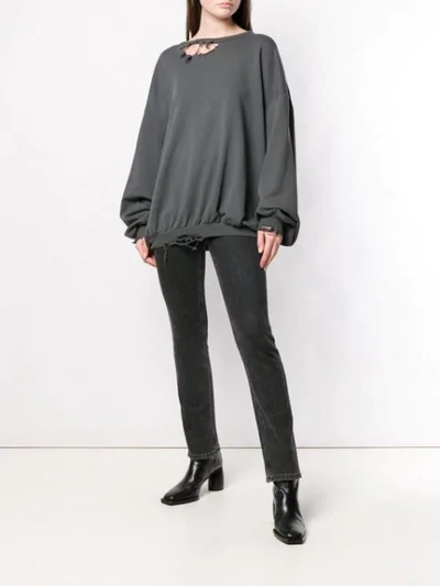 Shop Almaz Distressed Sweatshirt In Grey