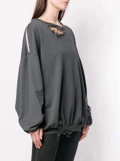 Shop Almaz Distressed Sweatshirt In Grey