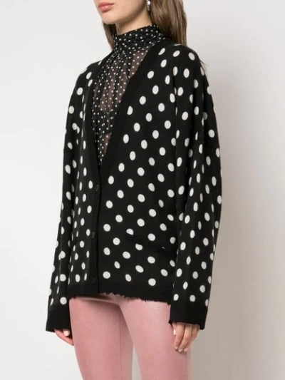 Shop Rta Polka Dot Print Cardigan In Black