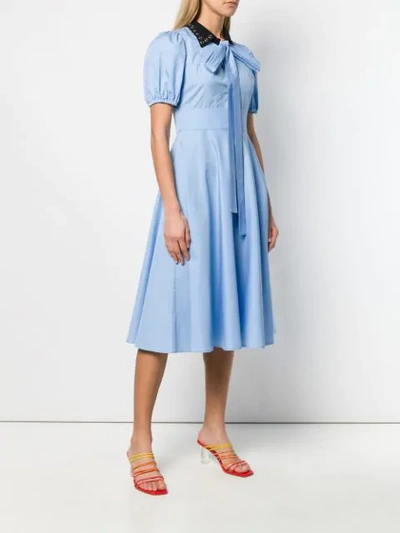 Shop N°21 Puff Sleeve Midi Dress In Blue