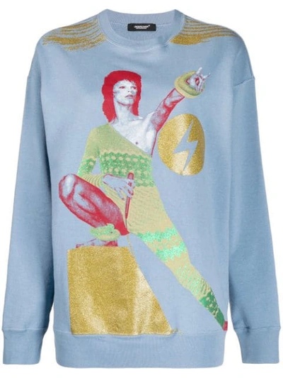Shop Undercover Graphic Bowie Print Sweatshirt In Blue