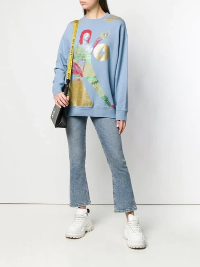 Shop Undercover Graphic Bowie Print Sweatshirt In Blue