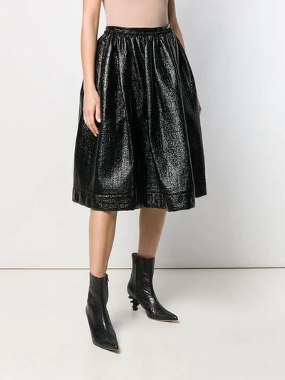 Shop Marni Full Pleated Skirt In Black