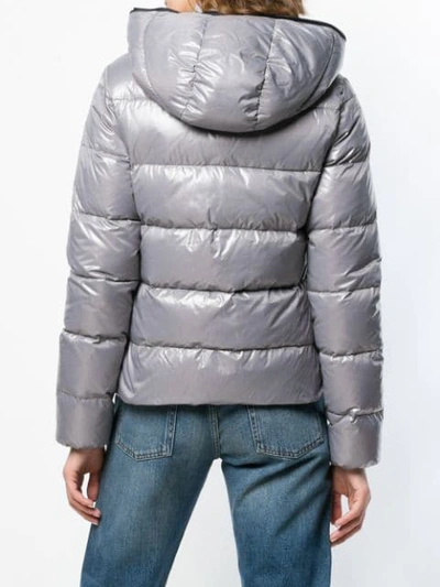 Shop Duvetica Hooded Puffer Jacket - Grey