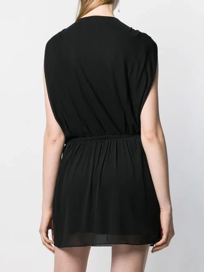 Shop Saint Laurent Deep V Neck Dress In Black