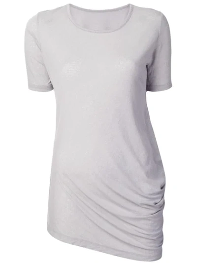 Shop Yohji Yamamoto Asymmetrisches T-shirt - Grau In Grey