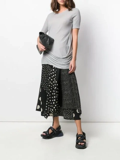 Shop Yohji Yamamoto Asymmetrisches T-shirt - Grau In Grey