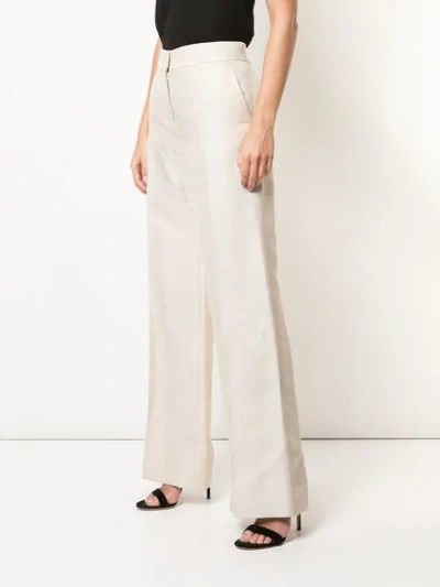 Shop Oscar De La Renta Tailored Flare Trousers In Neutrals