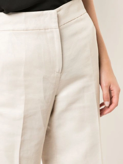 Shop Oscar De La Renta Tailored Flare Trousers In Neutrals