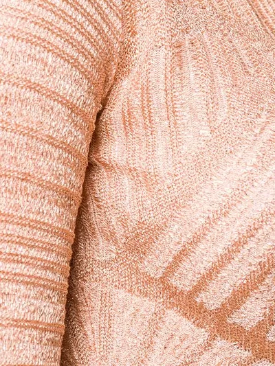 Shop M Missoni Long Sleeve Crop Top In Pink