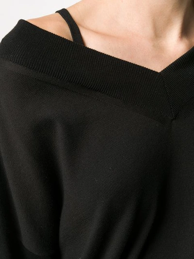 Shop Maison Margiela Off Shoulder Jumper In Black