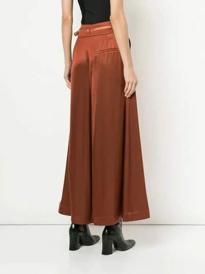 Shop Palmer Harding Flared Trousers In Brown