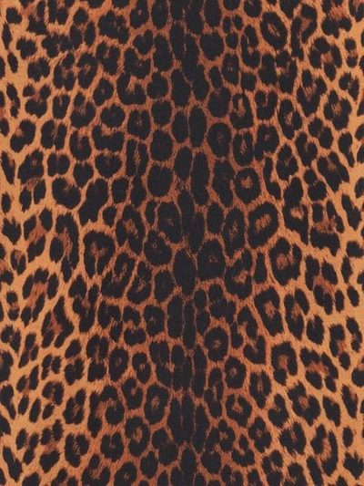 Shop Gucci Leopard Print Wool Pencil Skirt In Brown